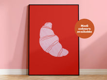 Load image into Gallery viewer, Croissant Linocut-Style print
