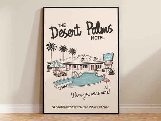 Retro Palm Springs Motel Art Print