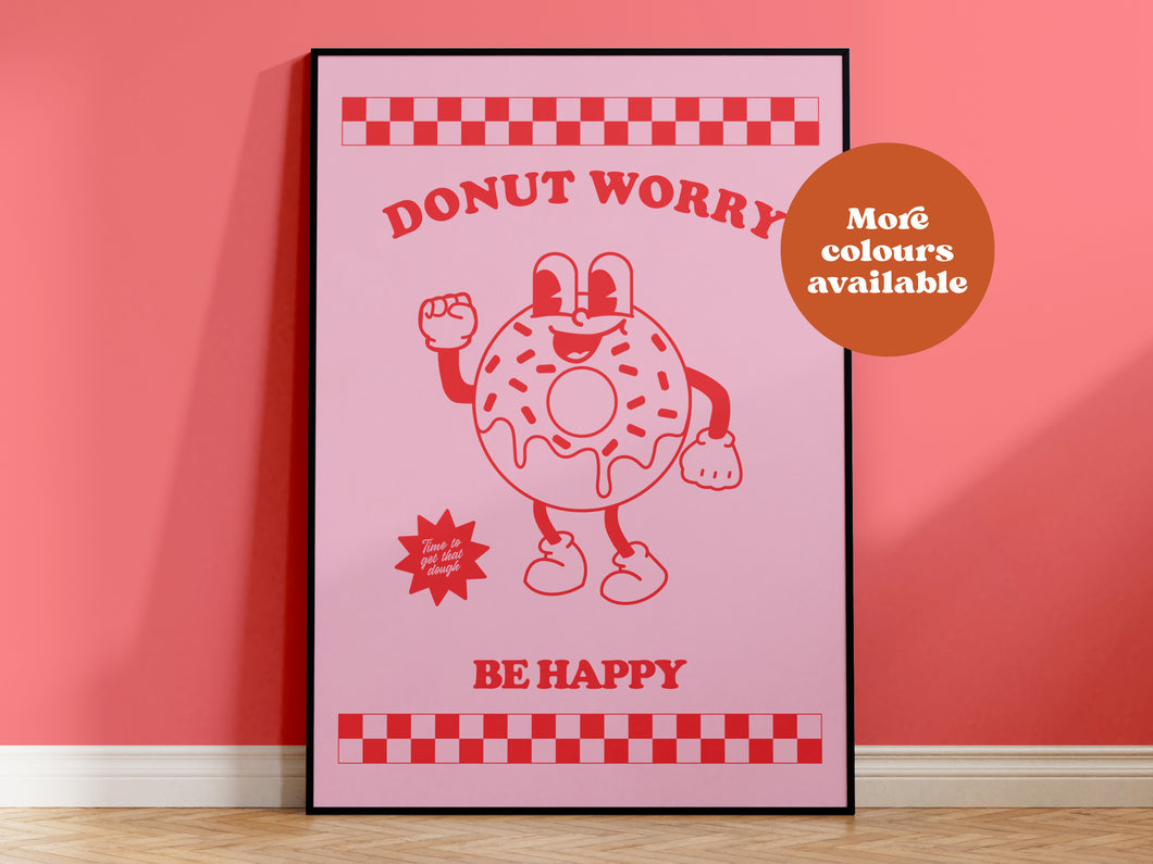 Donut Worry Be Happy Takeaway Print