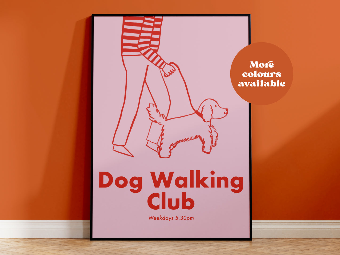 Dog Walking Club Handdrawn Print