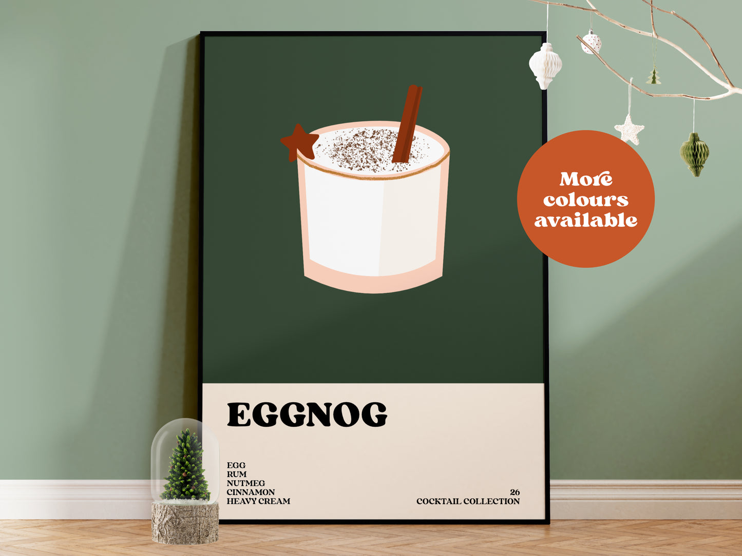 Eggnog Christmas Cocktail Print