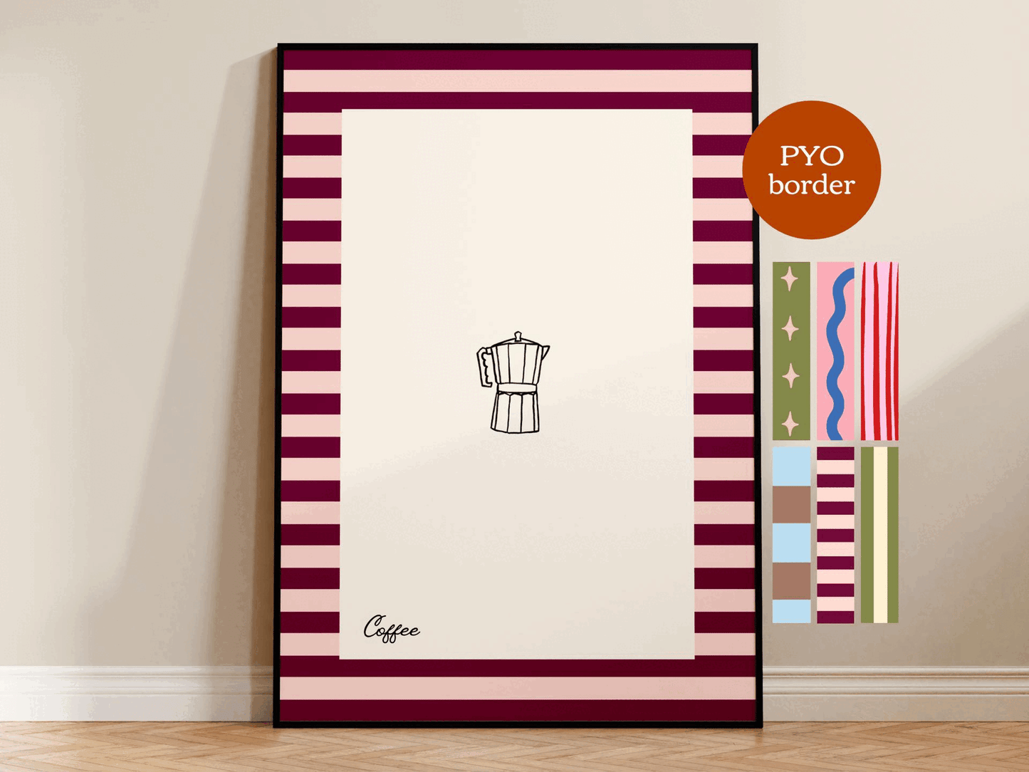 PYO Border - Coffee Print