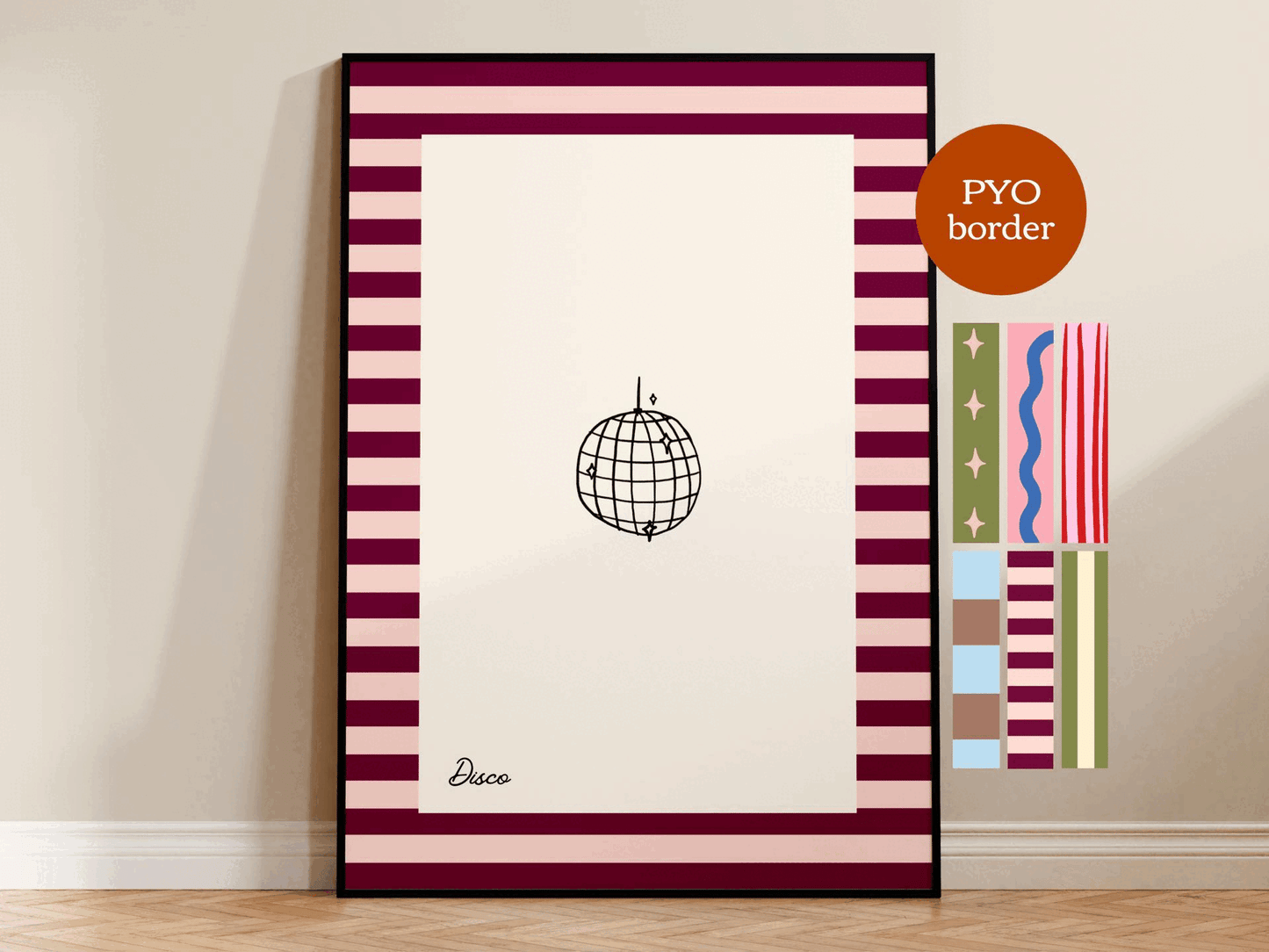 PYO Border - Disco Ball Print