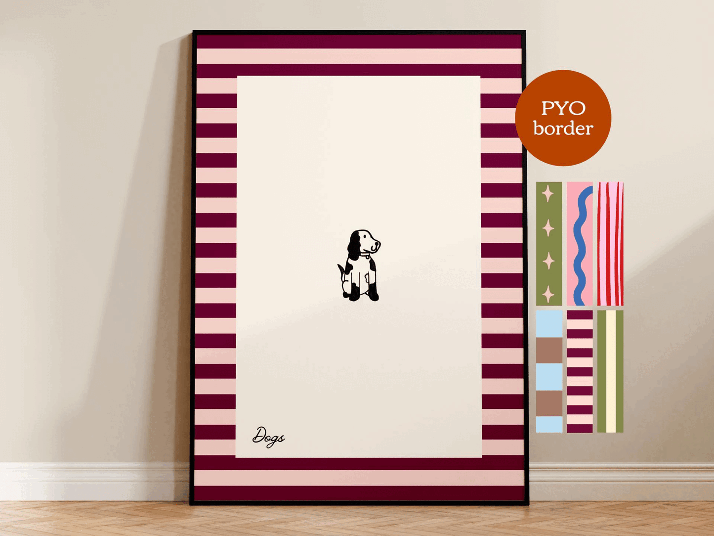 PYO Border - Spaniel Dogs Print