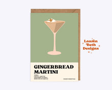 Load image into Gallery viewer, Gingerbread Martini Recipe Christmas Card
