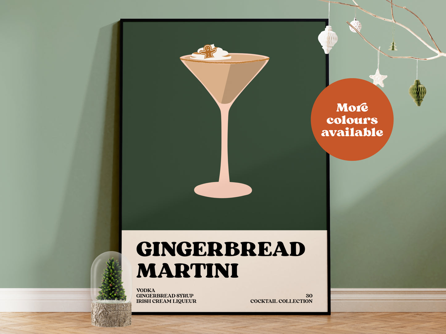 Gingerbread Martini Christmas Cocktail Print