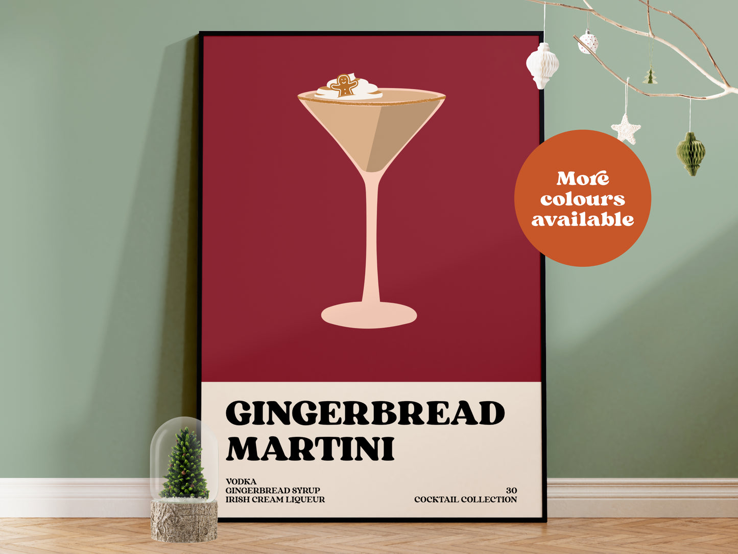 Gingerbread Martini Christmas Cocktail Print
