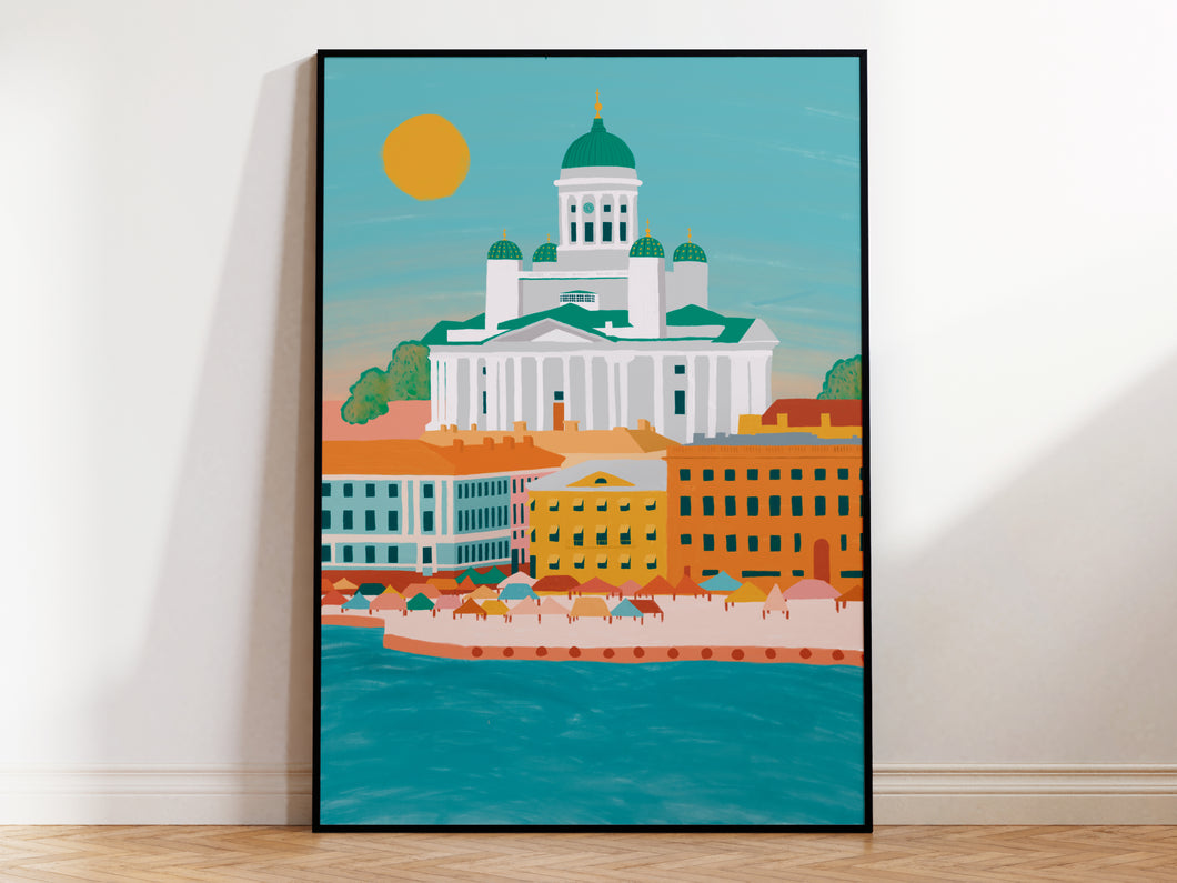 Helsinki Finland Illustrated Print