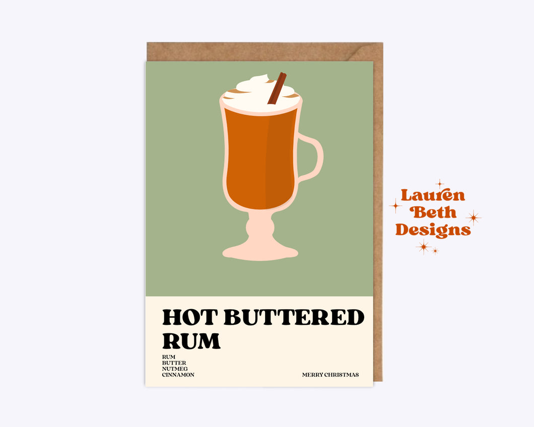 Hot Buttered Rum Recipe Christmas Card