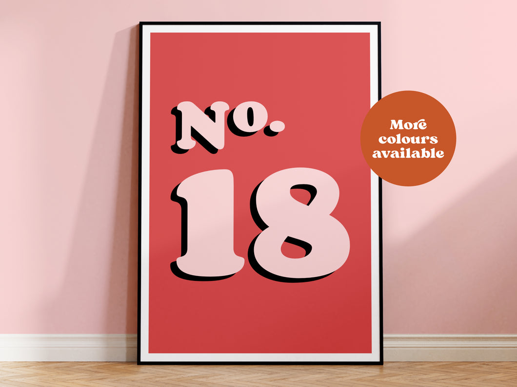 Custom House Number Print