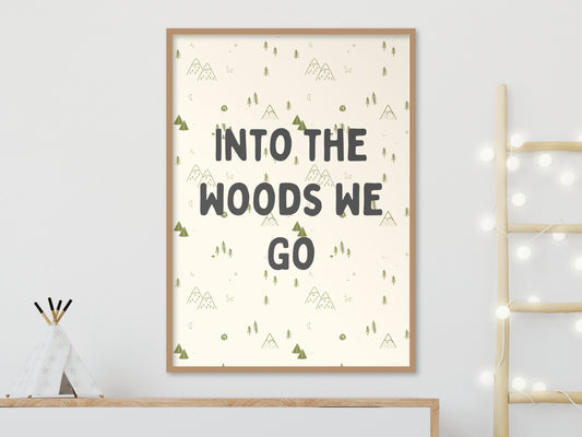 Into The Woods We Go Camping Van Kids Print