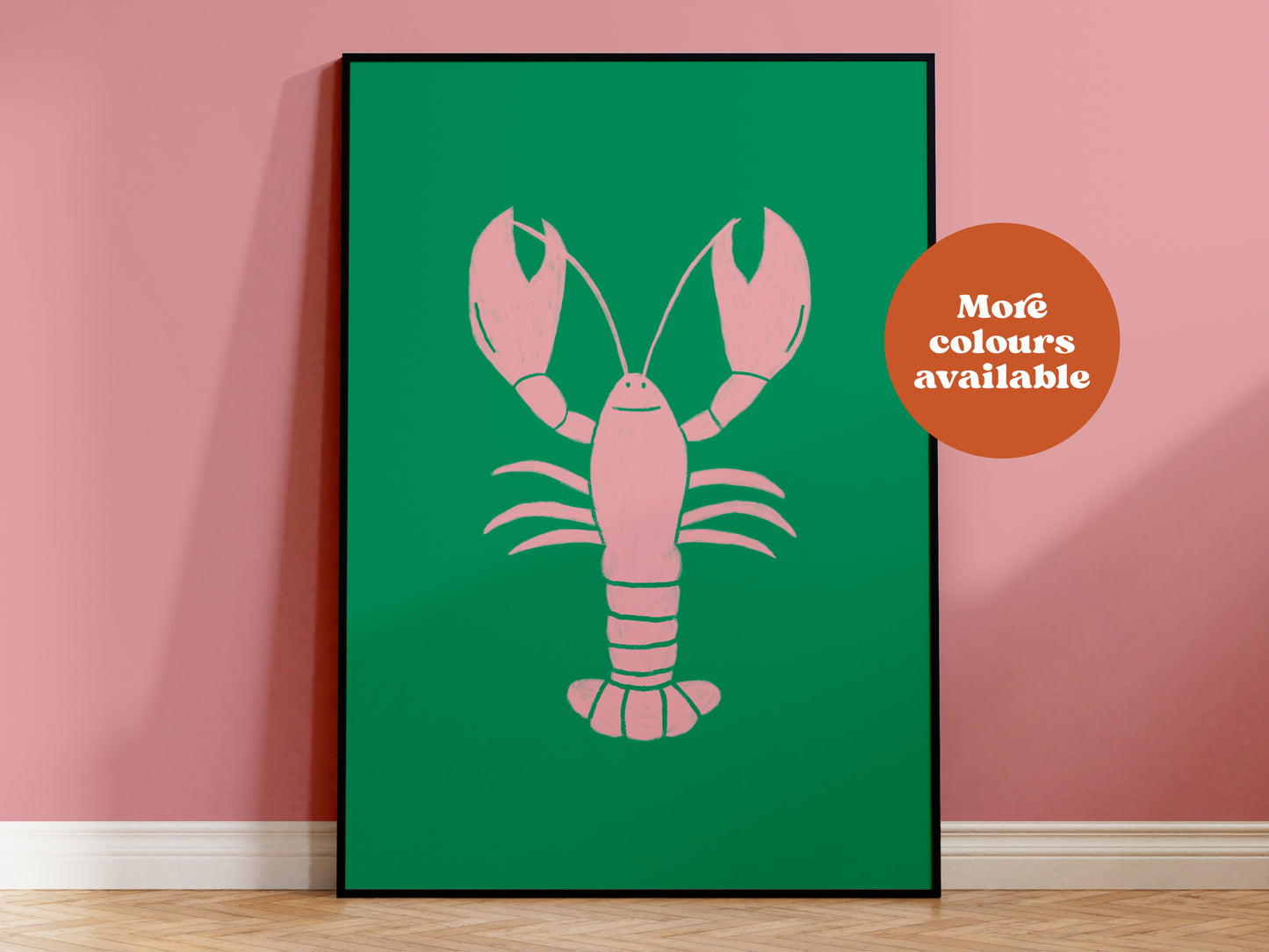 Lobster Linocut-Style print
