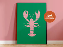 Load image into Gallery viewer, Lobster Linocut-Style print
