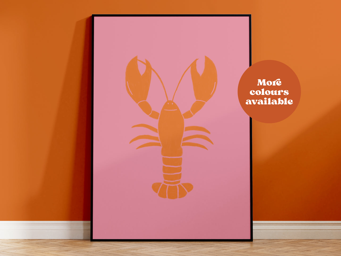 Lobster Linocut-Style print