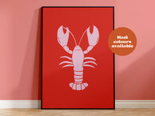 Load image into Gallery viewer, Lobster Linocut-Style print
