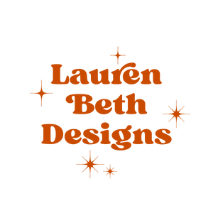 Lauren Beth Designs logo text with stars