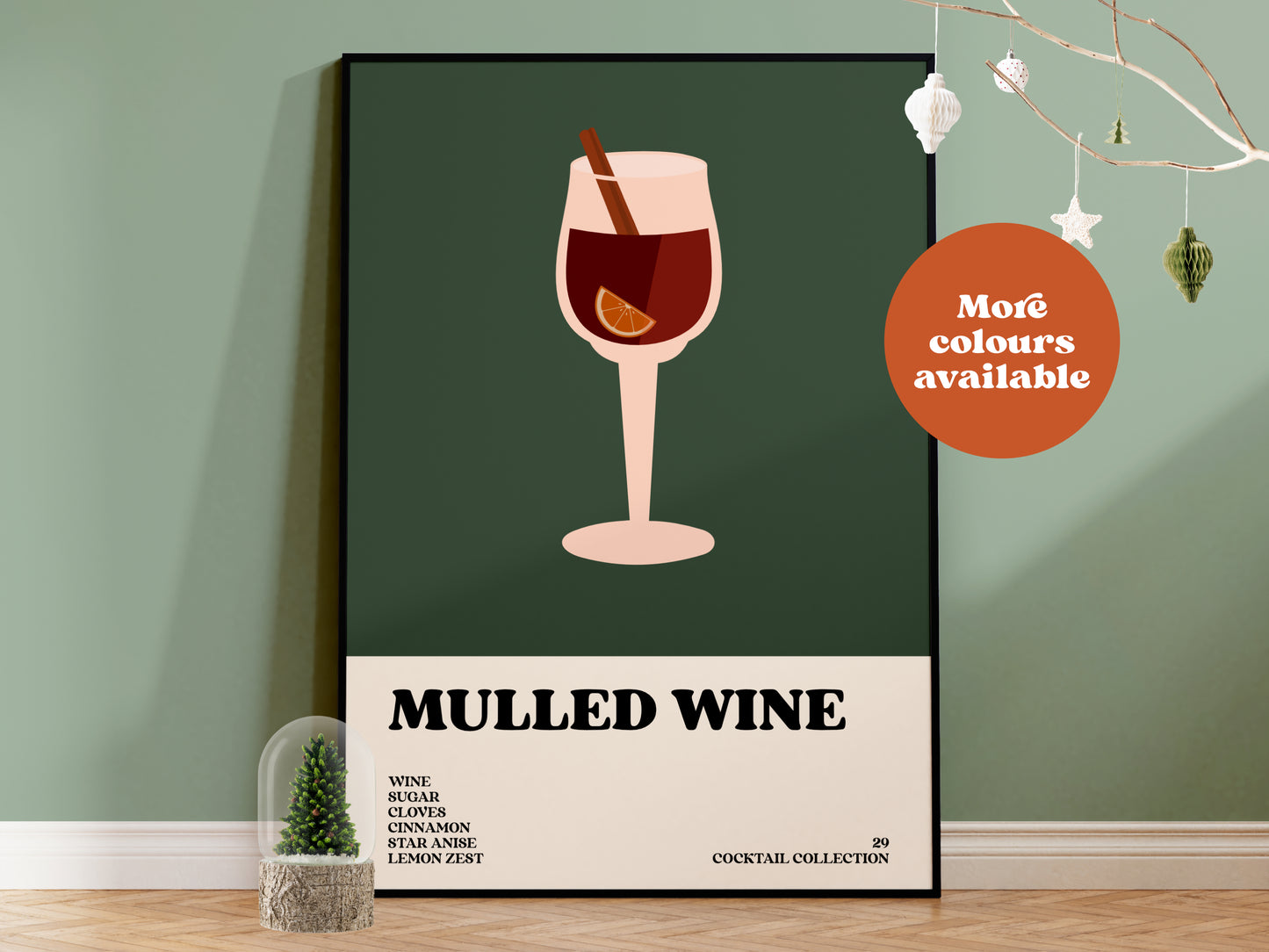 Mulled Wine Christmas Cocktail Print