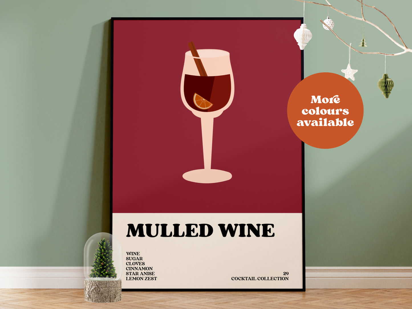 Mulled Wine Christmas Cocktail Print