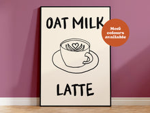 Load image into Gallery viewer, Oat Milk Latte Script Coffee Print
