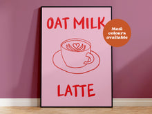 Load image into Gallery viewer, Oat Milk Latte Script Coffee Print
