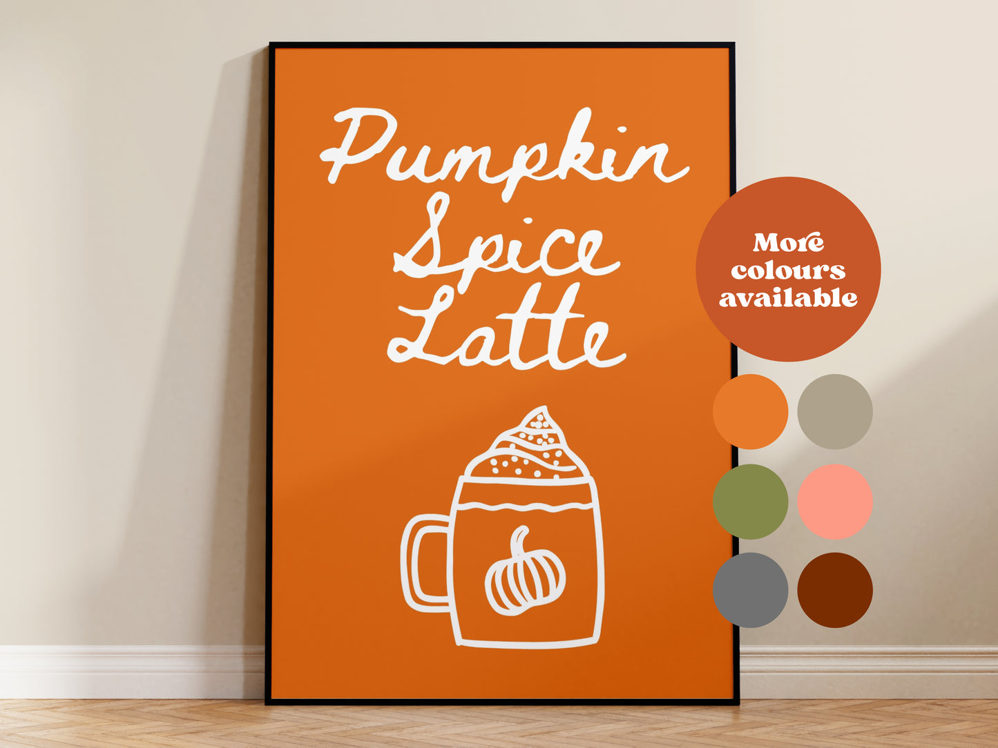 Pumpkin Spice Latte with Cream Painted Print