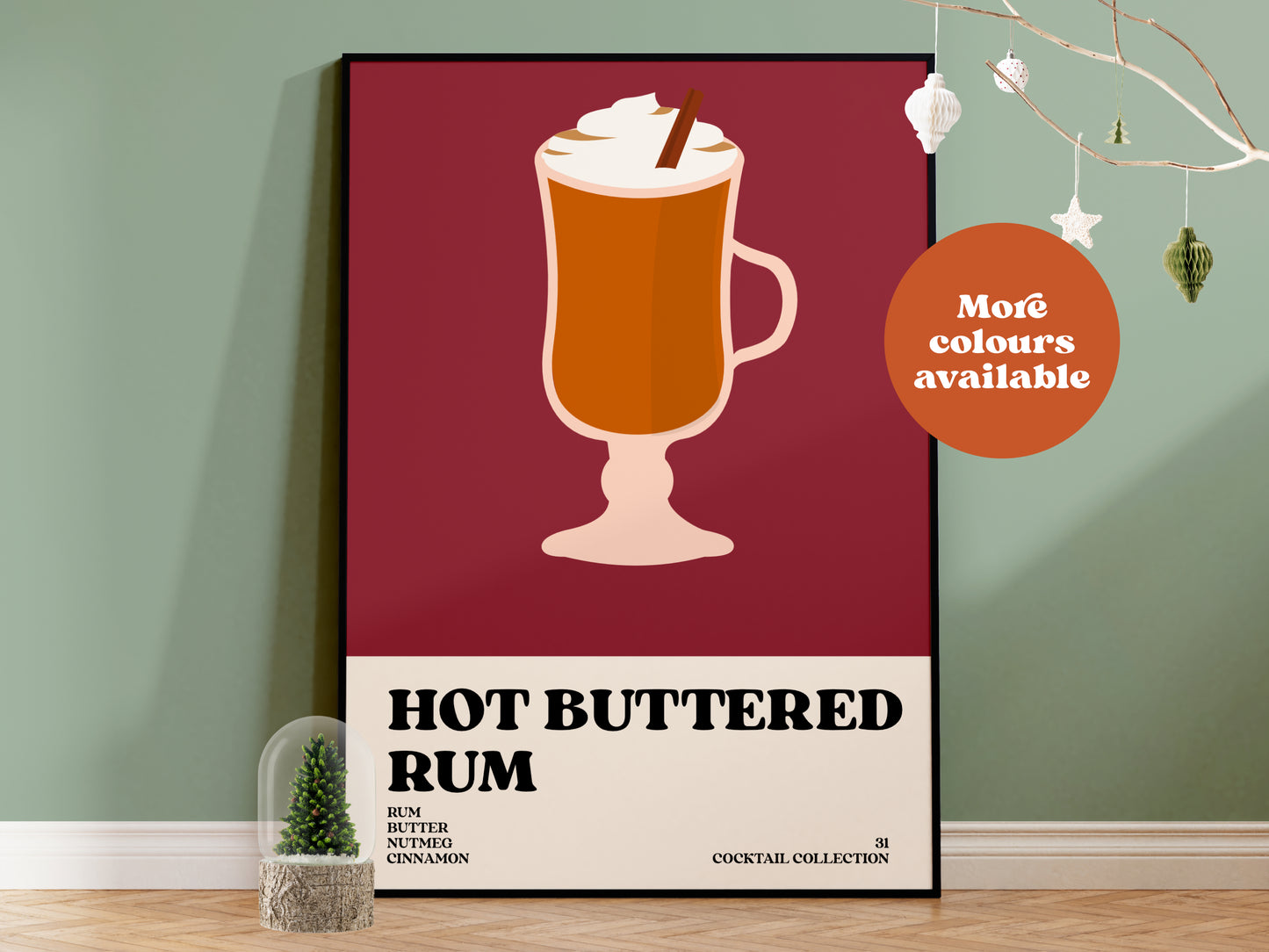Hot Buttered Rum Christmas Cocktail Print