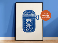 Load image into Gallery viewer, Sardines Linocut-Style print
