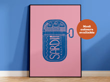 Load image into Gallery viewer, Sardines Linocut-Style print
