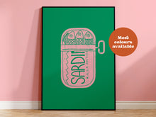 Load image into Gallery viewer, Sardines Linocut-Style print
