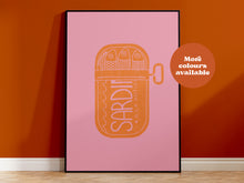 Load image into Gallery viewer, Sardines Linocut-Style print
