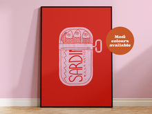 Load image into Gallery viewer, Sardines Linocut-Style print
