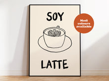 Load image into Gallery viewer, Soy Latte Script Coffee Print
