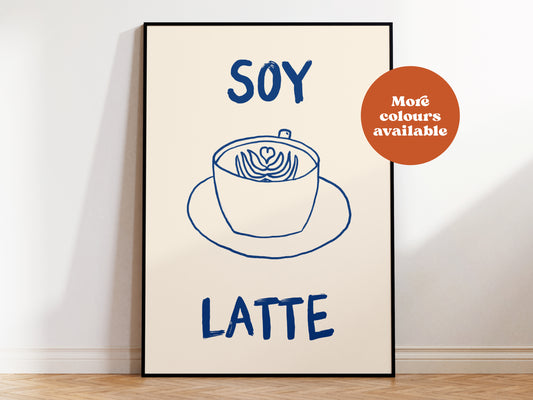 Soy Latte Script Coffee Print
