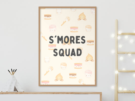 S'mores Squad Camping Van Kids Print