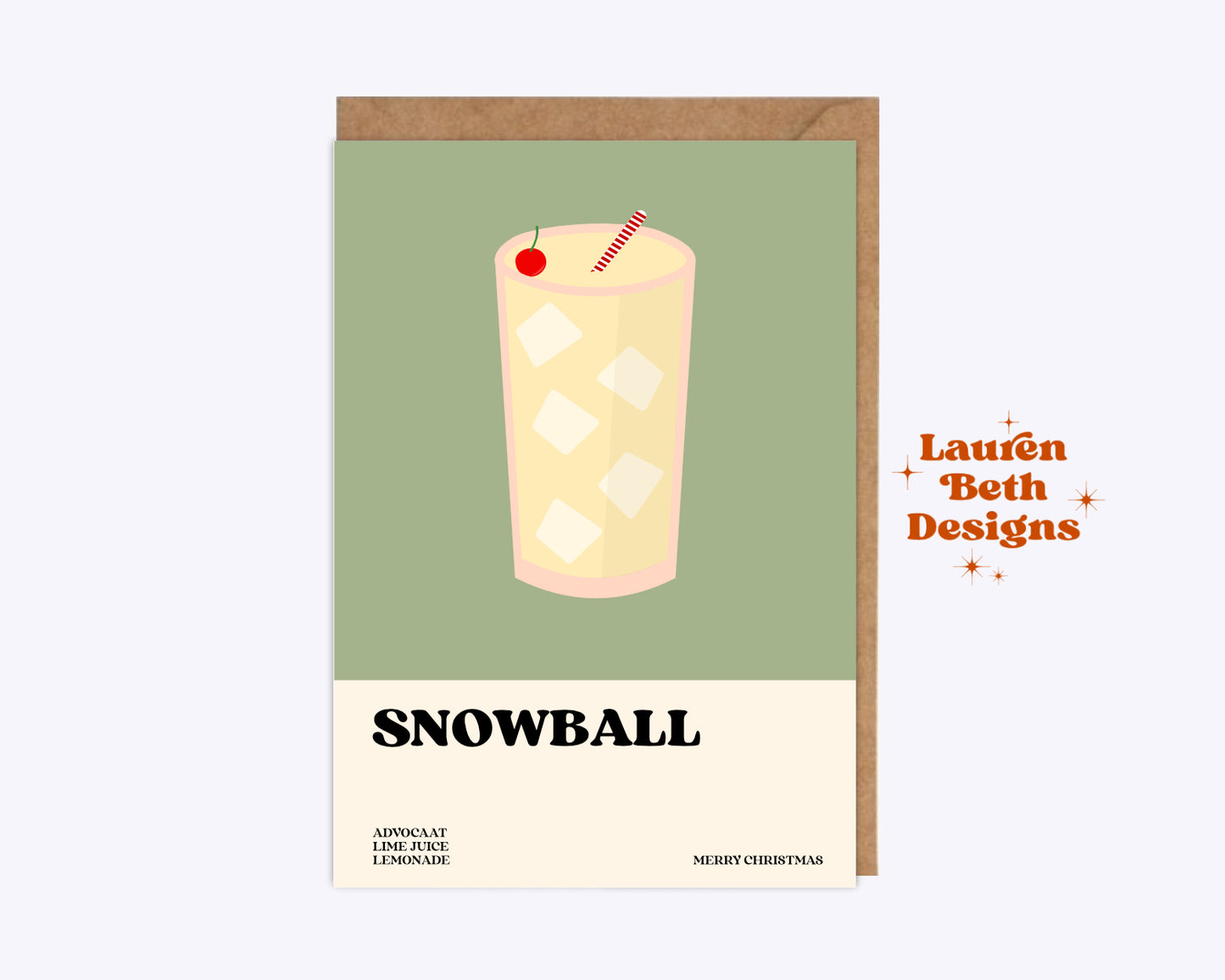 Snowball Recipe Christmas Card