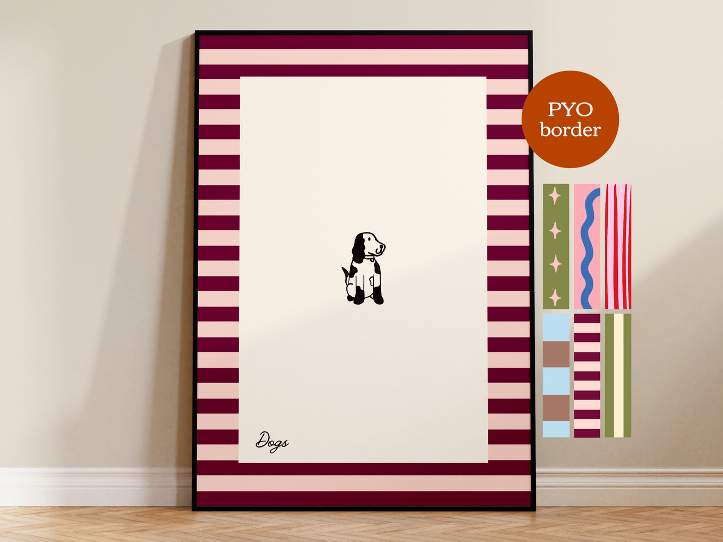 PYO Border - Spaniel Dogs Print
