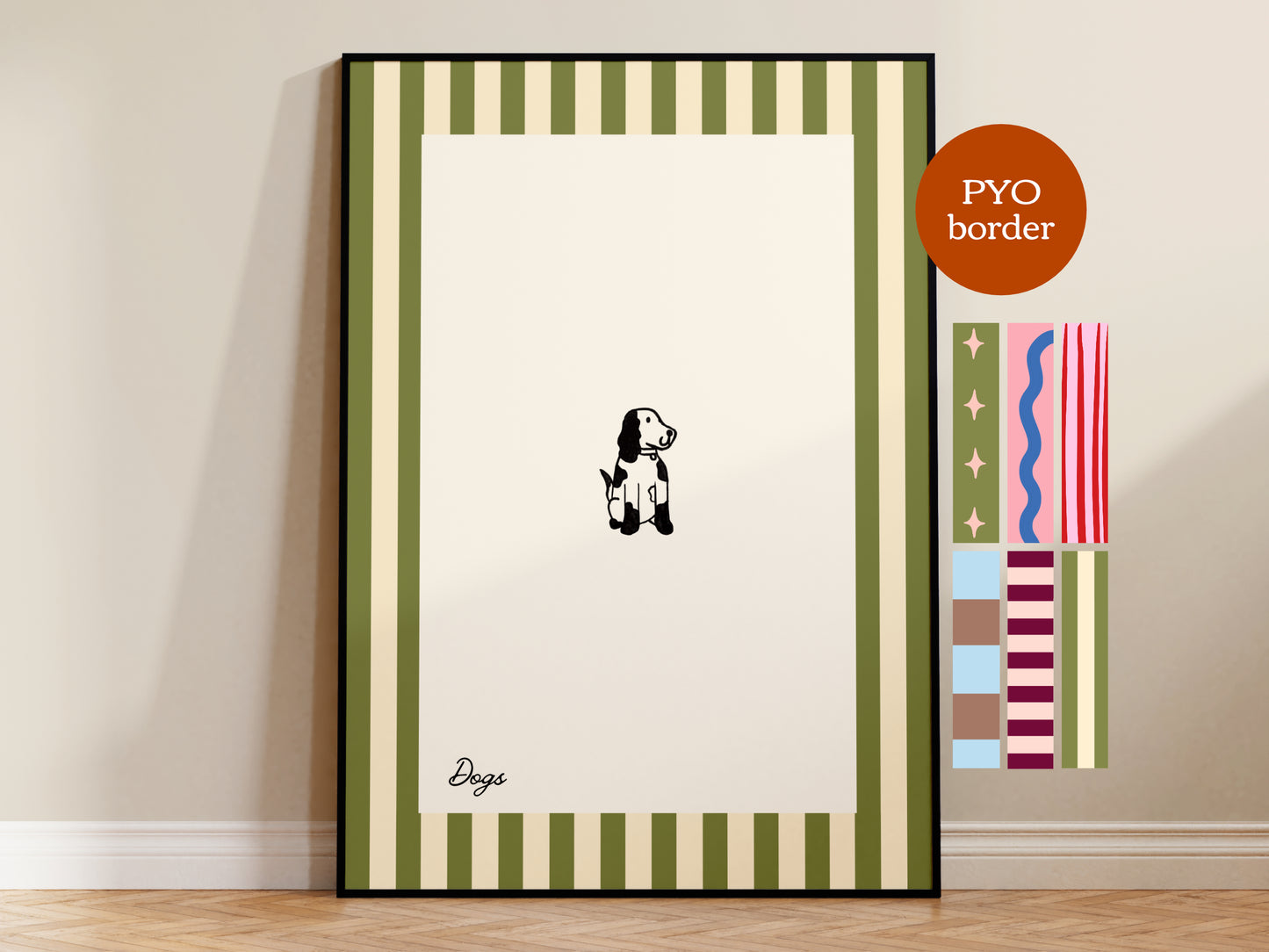 PYO Border - Spaniel Dogs Print