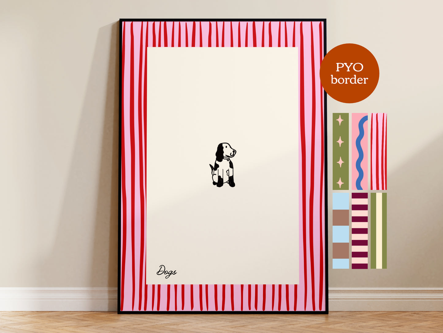 PYO Border - Spaniel Dogs Print