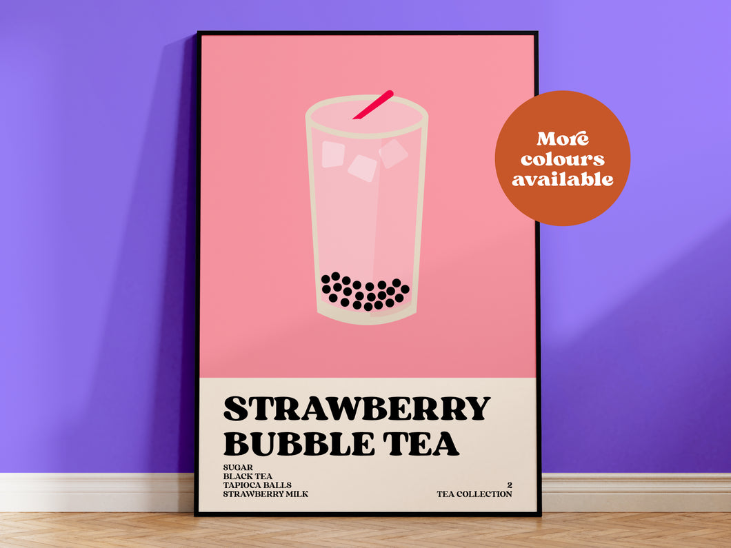 Strawberry Bubble Tea Print