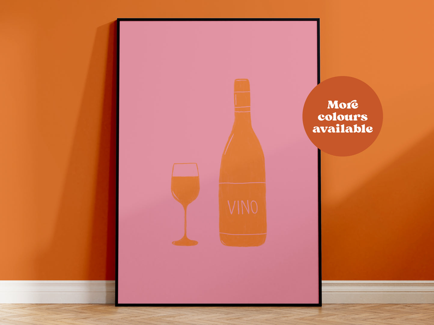 Vino Linocut-Style print