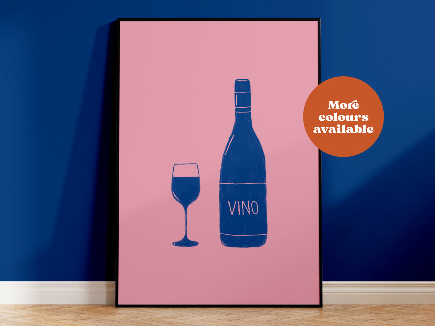 Vino Linocut-Style print