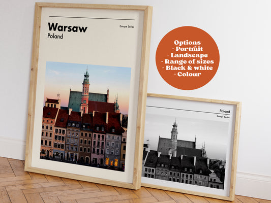 Warsaw Poland Travel Print - City Series