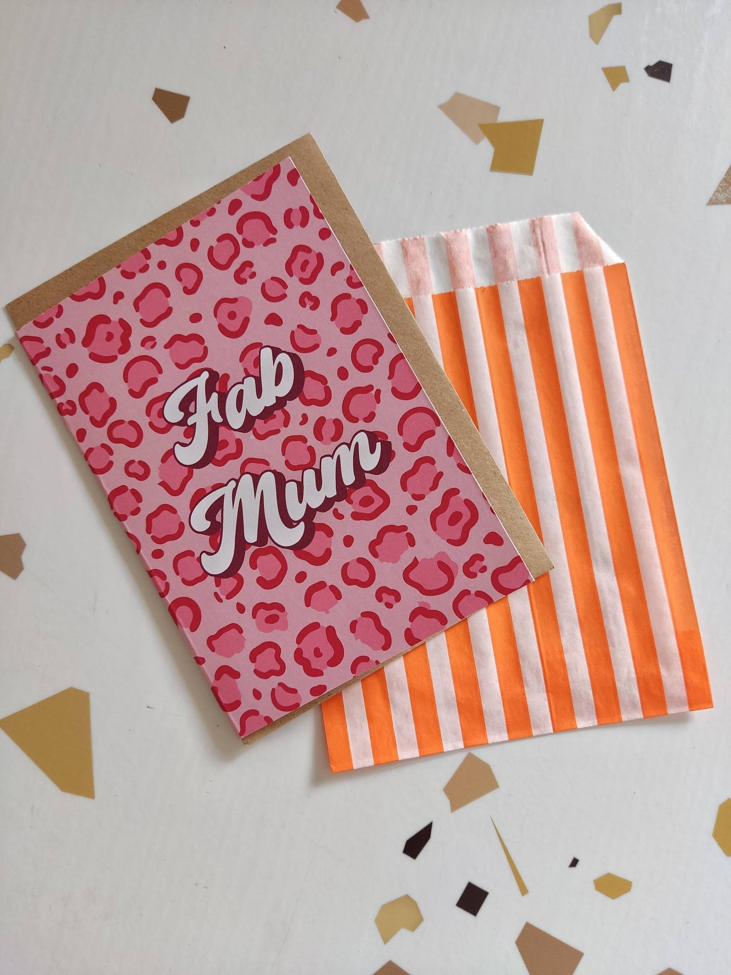 Fab mum leopard print card