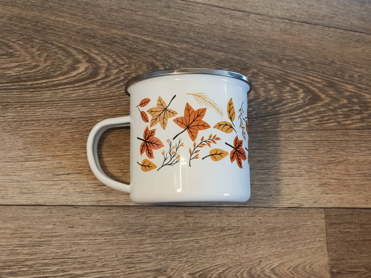 Autumn leaves camping mug