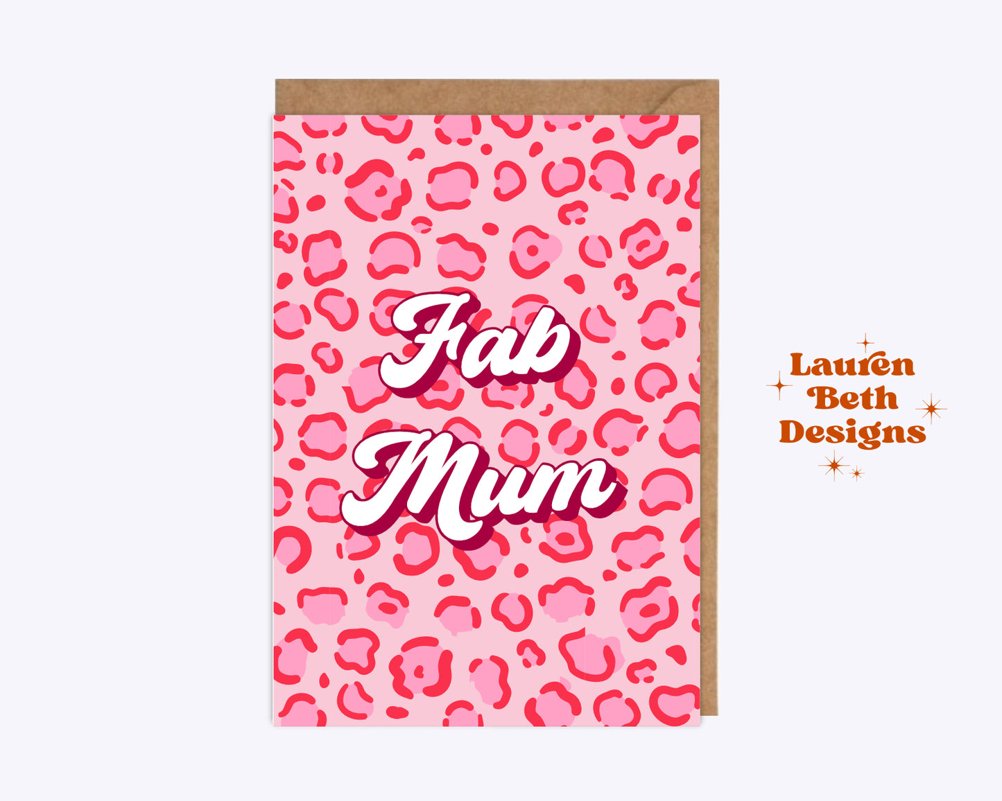 Fab mum leopard print card