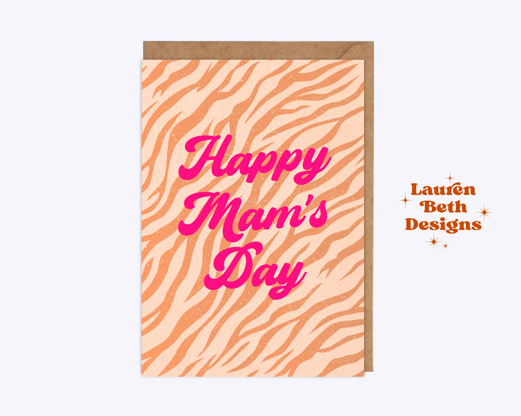 Happy mam's day tiger print card