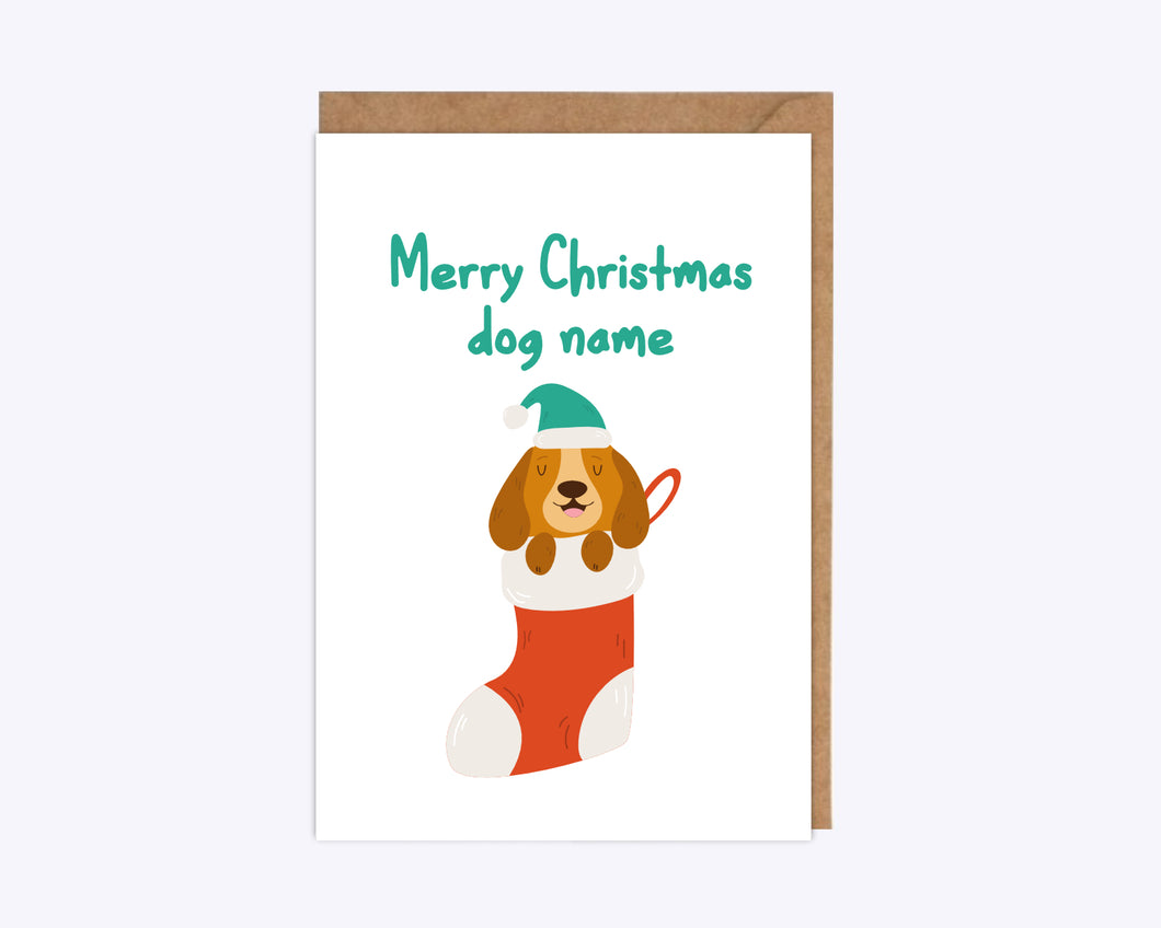 Personalised Beagle Christmas card