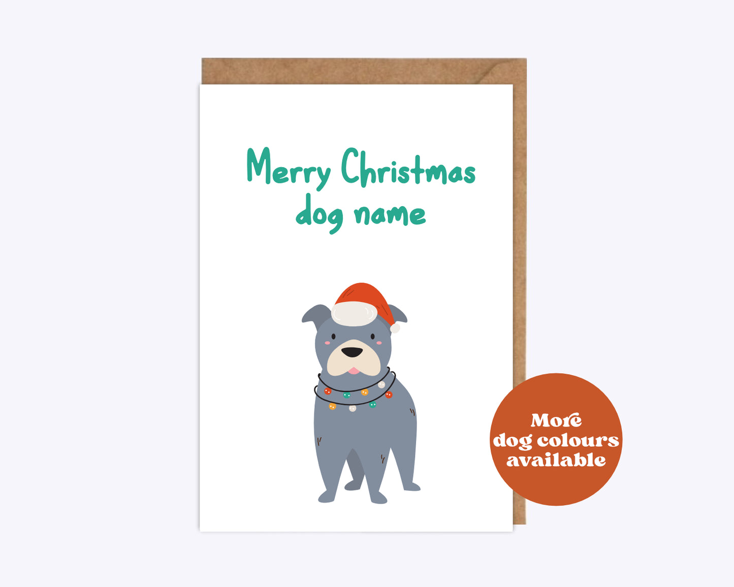 Personalised Staffie Christmas card