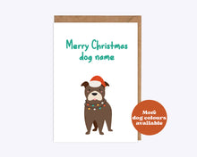 Load image into Gallery viewer, Personalised Staffie Christmas card
