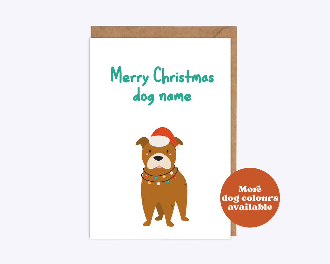 Personalised Staffie Christmas card